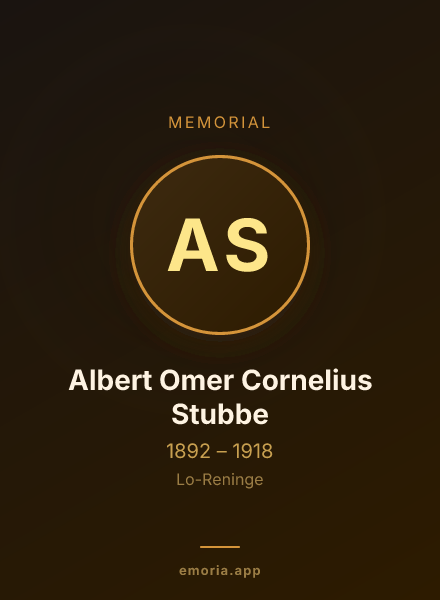 Memorial portrait of Albert Omer Cornelius Stubbe