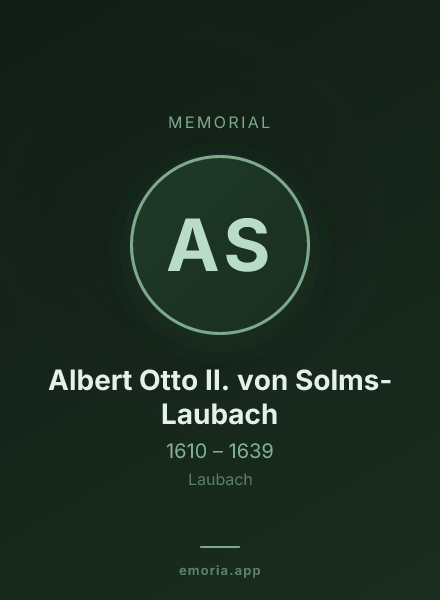 Memorial portrait of Albert Otto II. von Solms-Laubach