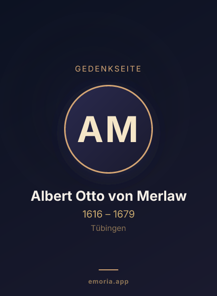 Gedenkportrait von Albert Otto von Merlaw