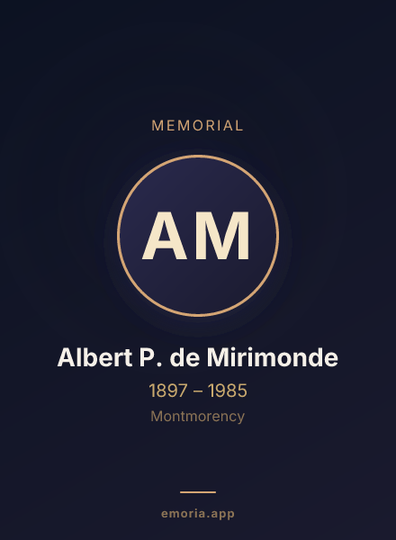 Memorial portrait of Albert P. de Mirimonde