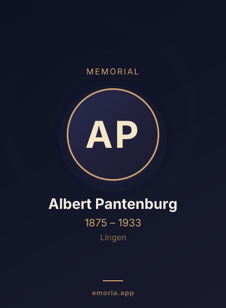 Memorial portrait of Albert Pantenburg