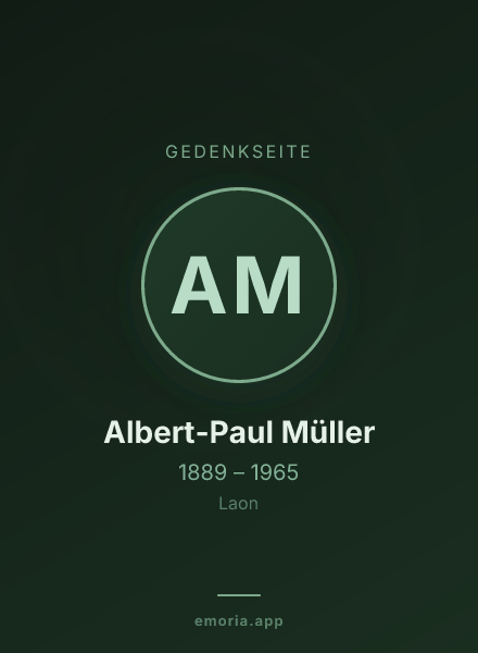 Gedenkportrait von Albert-Paul Müller