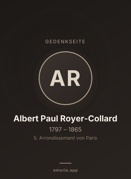 Gedenkportrait von Albert Paul Royer-Collard