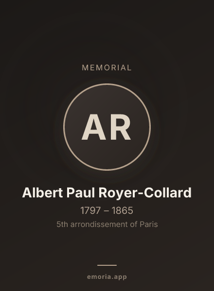 Memorial portrait of Albert Paul Royer-Collard