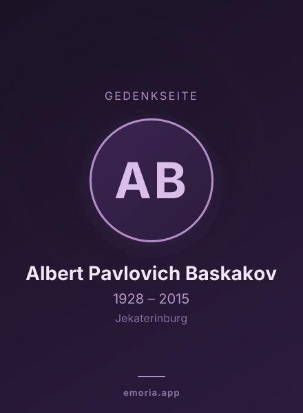 Gedenkportrait von Albert Pavlovich Baskakov