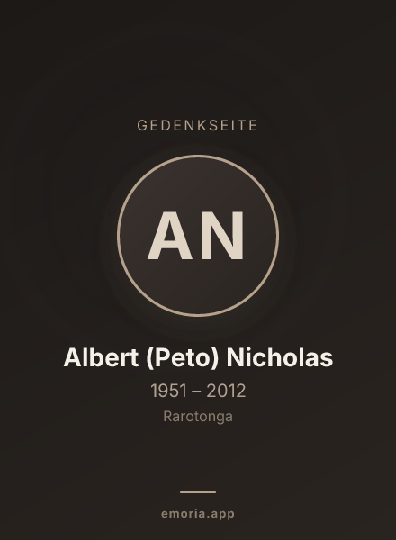 Gedenkportrait von Albert (Peto) Nicholas