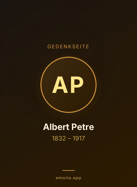 Gedenkportrait von Albert Petre
