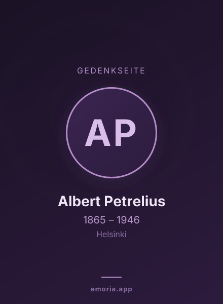 Gedenkportrait von Albert Petrelius