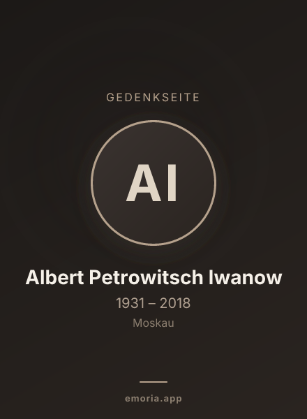 Gedenkportrait von Albert Petrowitsch Iwanow
