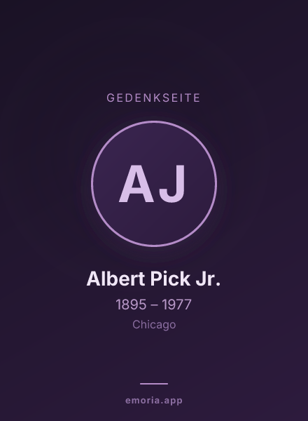 Gedenkportrait von Albert Pick Jr.