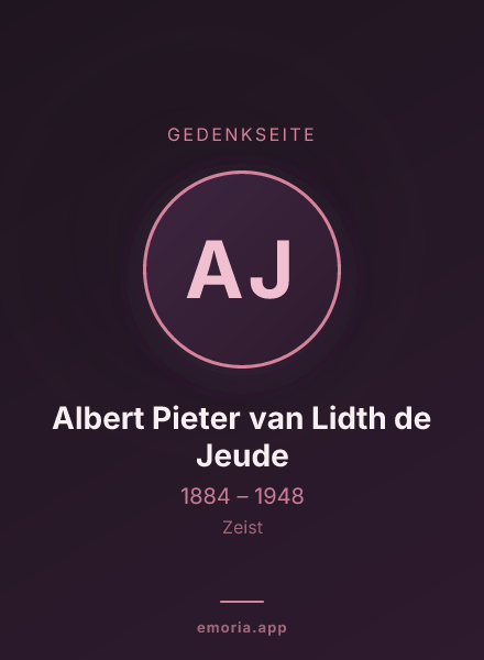 Gedenkportrait von Albert Pieter van Lidth de Jeude