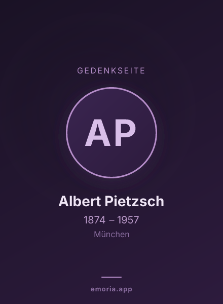 Gedenkportrait von Albert Pietzsch