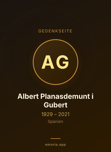 Gedenkportrait von Albert Planasdemunt i Gubert