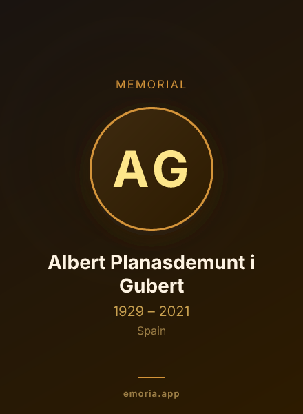 Memorial portrait of Albert Planasdemunt i Gubert