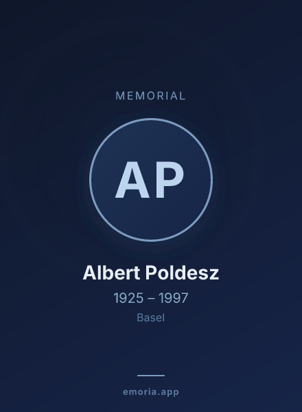 Memorial portrait of Albert Poldesz