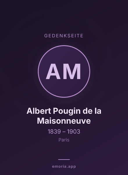 Gedenkportrait von Albert Pougin de la Maisonneuve