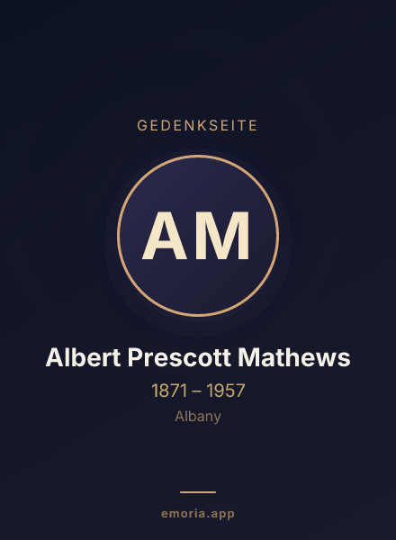 Gedenkportrait von Albert Prescott Mathews