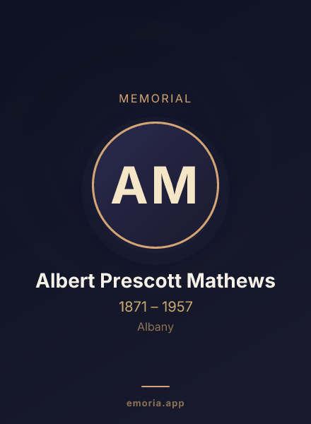 Memorial portrait of Albert Prescott Mathews