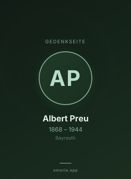 Gedenkportrait von Albert Preu