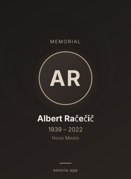 Memorial portrait of Albert Račečič