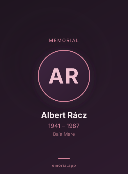 Memorial portrait of Albert Rácz