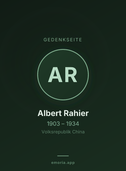 Gedenkportrait von Albert Rahier