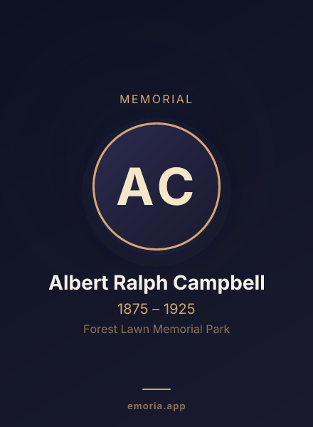 Memorial portrait of Albert Ralph Campbell