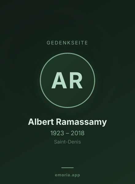 Gedenkportrait von Albert Ramassamy