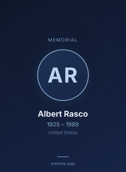 Memorial portrait of Albert Rasco