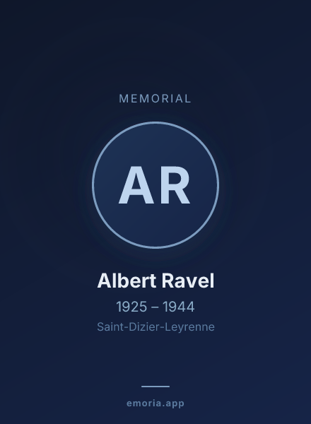 Memorial portrait of Albert Ravel