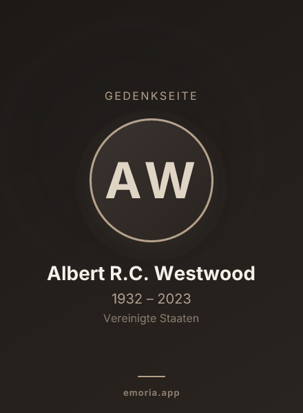 Gedenkportrait von Albert R.C. Westwood