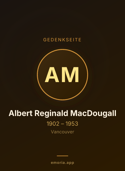 Gedenkportrait von Albert Reginald MacDougall