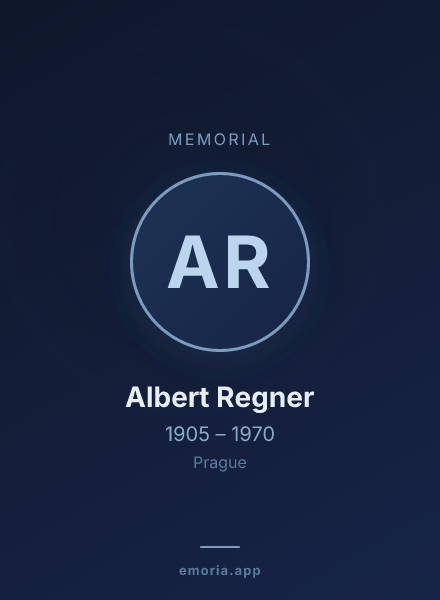 Memorial portrait of Albert Regner