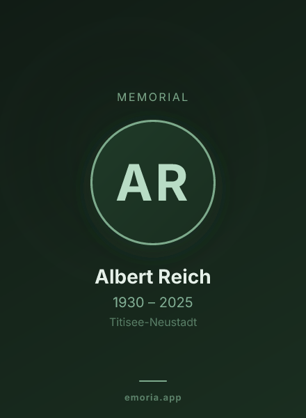Memorial portrait of Albert Reich
