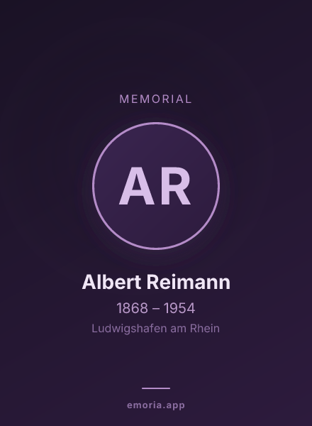 Memorial portrait of Albert Reimann