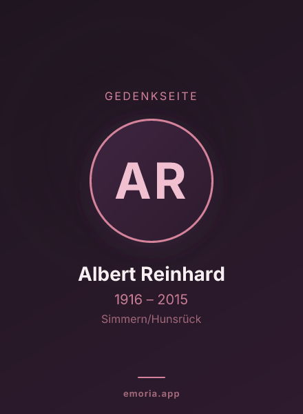 Gedenkportrait von Albert Reinhard
