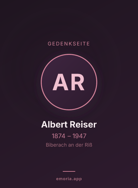 Gedenkportrait von Albert Reiser