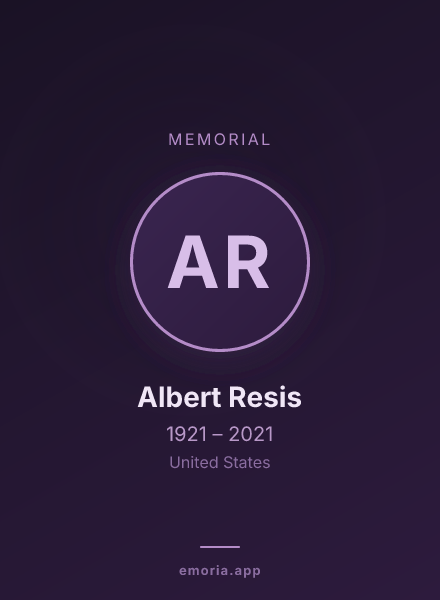 Memorial portrait of Albert Resis