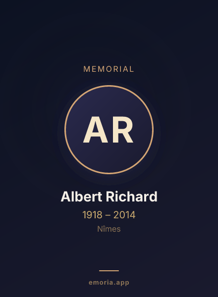 Memorial portrait of Albert Richard