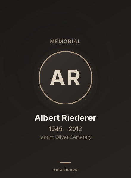 Memorial portrait of Albert Riederer
