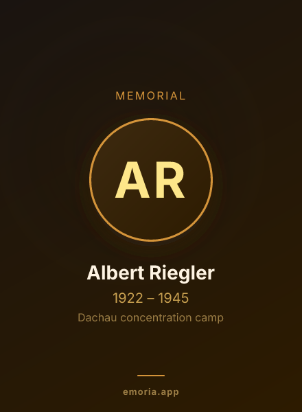 Memorial portrait of Albert Riegler