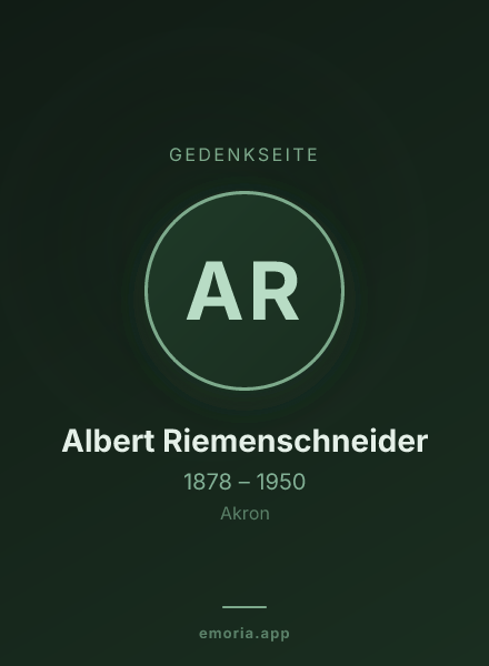 Gedenkportrait von Albert Riemenschneider