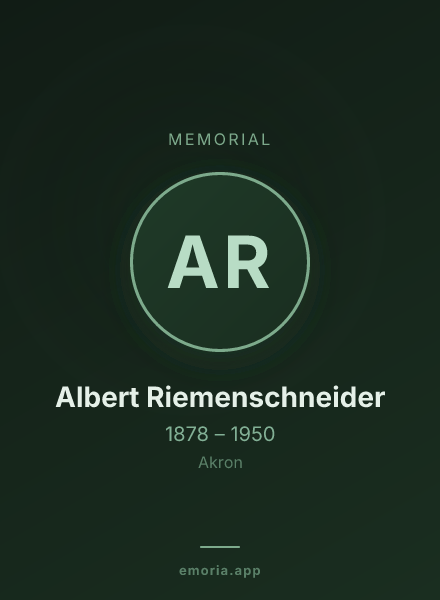 Memorial portrait of Albert Riemenschneider