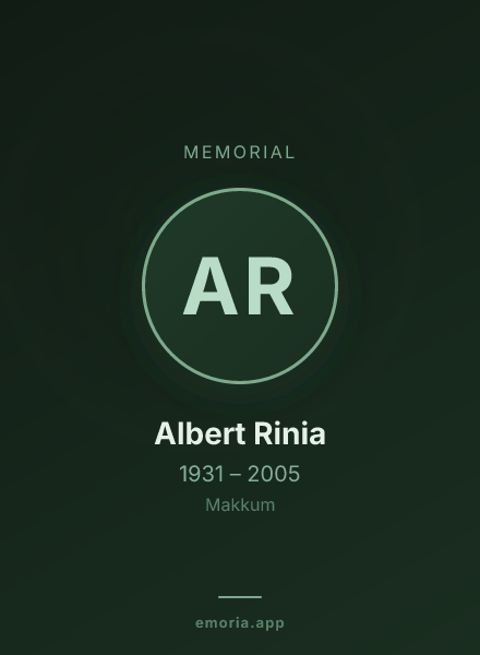 Memorial portrait of Albert Rinia