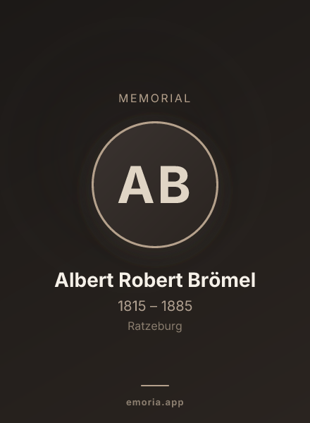 Memorial portrait of Albert Robert Brömel