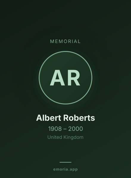 Memorial portrait of Albert Roberts