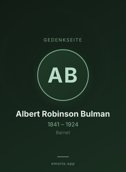 Gedenkportrait von Albert Robinson Bulman