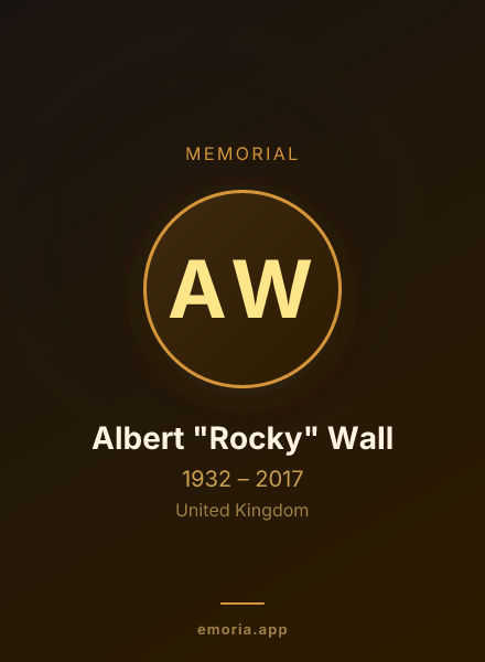 Memorial portrait of Albert "Rocky" Wall
