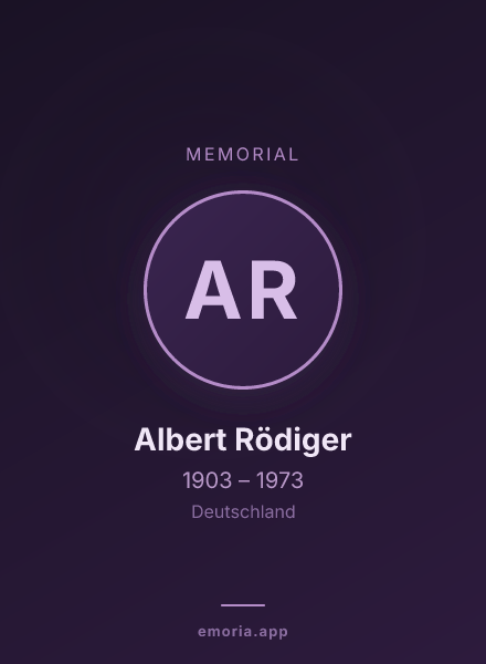 Memorial portrait of Albert Rödiger