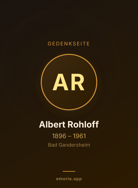 Gedenkportrait von Albert Rohloff
